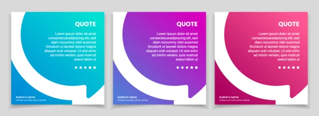 Muurstickers 3D bubble testimonial banner, quote, infographic. Social media post template designs for quotes. Empty speech bubbles, quote bubbles and text box. Vector Illustration EPS10. © Carkhe