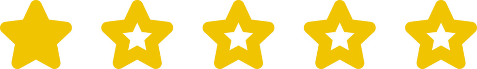 Client leaves 1 star rating icon. Customer review satisfaction feedback survey