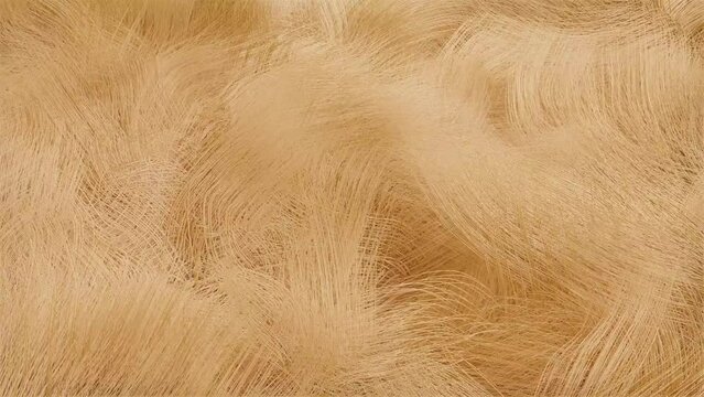 animated background with moving long peach colored hair. looped animation. 3d render