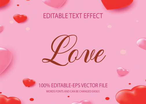 Love 3D Text Effect.headline, logo and business brand
