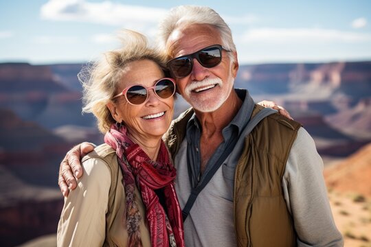 Senior couple with Grand Canyon backdrop