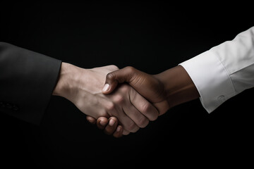 business people shaking hands created with Generative AI