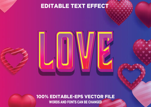 Love 3D Text Effect.headline, logo and business brand