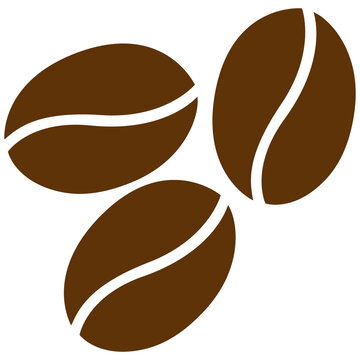 Icono de tres granos de café sin fondo