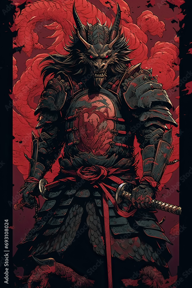 Poster an armored dragon strikes an enchanting pose in this unique portrait, combining fantasy and charm in