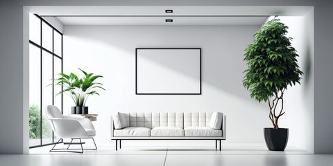 simple elegant Livingroom Interior with sofa