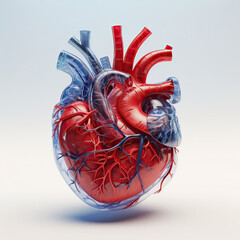 human heart anatomy model isolated - obrazy, fototapety, plakaty