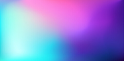 Colorful gradient blue teal pink purple background. Bright Blurred backdrop with place for text. Vector illustration for your graphic design, banner, poster, wallpapers, theme or website
