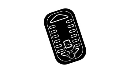 long canned fish, top view, black isolated silhouette