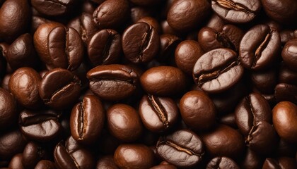 Fototapeta premium Texture of coffee beans, above view