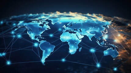 Logistics international delivery concept, World map with logistic network distribution on background.background for Concept of fast or instant shipping, Online goods orders worldwide