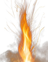 Fototapeta premium Stunning realistic fire flames PNG images on a transparent background, perfect for dynamic graphic designs and visual effects