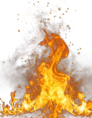 Wandcirkels tuinposter Stunning realistic fire flames PNG images on a transparent background, perfect for dynamic graphic designs and visual effects © DigitalGenetics
