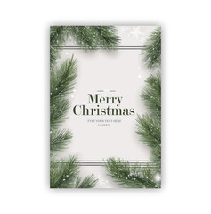 Simple Minimalist Vertical Merry Christmas Greeting Card Invitation, Christmas Business Card