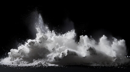 A lot of white powder explosure on the floor - obrazy, fototapety, plakaty