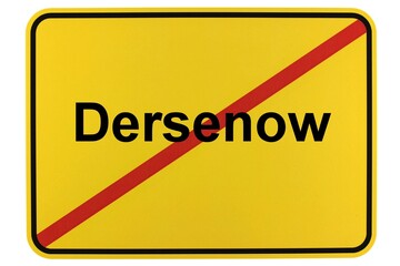 Illustration eines Ortsschildes der Gemeinde Dersenow in Mecklenburg-Vorpommern