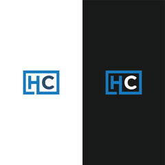 HC logo. H C design. White HC letter. HC, H C letter logo design. Initial letter HC linked circle uppercase monogram logo. H C letter logo vector design. 