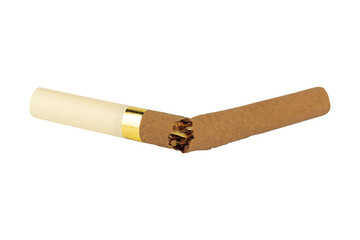 broken cigarette isolated from background