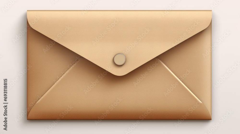Aufkleber a close up of an envelope with a button in the middle of the envelope, on a white background, with a