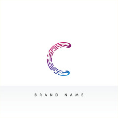 Naklejka premium Letter C abstract logo design with family combination in colorful design