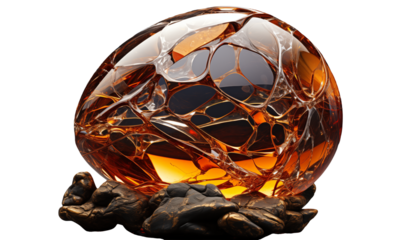 Glass decanter with whiskey isolated on transparent background.  3d rendering.