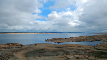 Almendra reservoir in Salamanca province