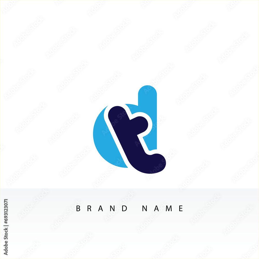 Fototapete dt logo design. initial letter dt logo design. dt logo monogram design vector template.