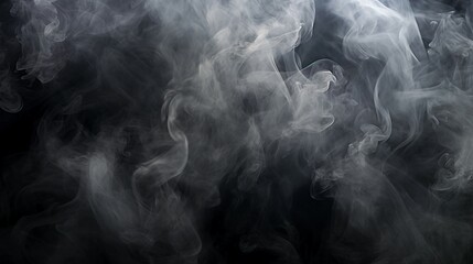 Abstract white smoke on black background AI Generated