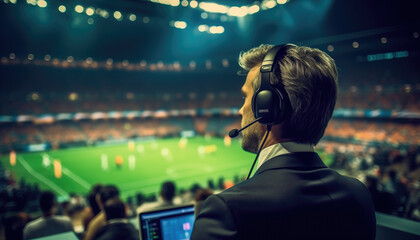 Football commentator of the final football match of the World Cup. 
