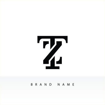 Alphabet Letters ZT or TZ Logo Icon Monogram