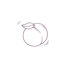 Hand Drawn illustration of apricot icon. Doodle Vector Sketch Illustration