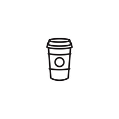 Original vector illustration. The icon of hot coffee in a paper cup.