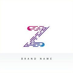 Z letter logo design, Z logo design with lines concept