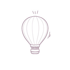 Fototapeta premium Hand Drawn illustration of hot air ballon icon. Doodle Vector Sketch Illustration