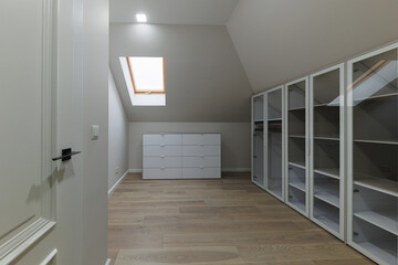 Glass Elegance: Large White Wardrobe in Modern Closet Design