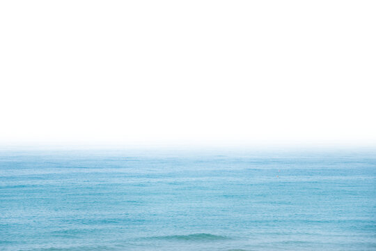 Blue sea water panorama for your design in PNG isolated on transparent background