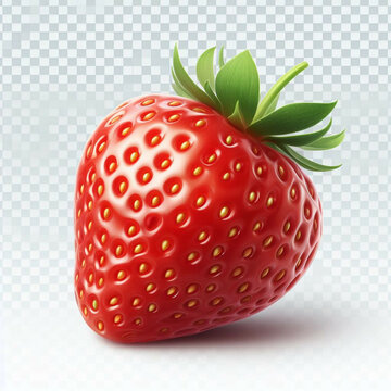 Strawberry fruit on transparent background PNG ai image 