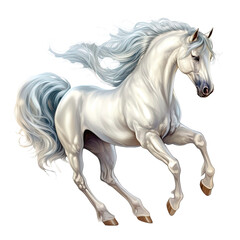 Obraz na płótnie Canvas white unicorn white horse isolated on transparent background
