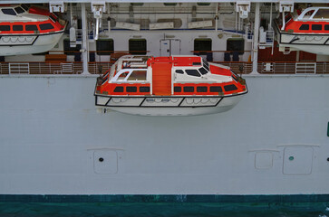 Modern Princess luxury cruise ship liner in the port of Nassau, Bahamas during Caribbean cruising...