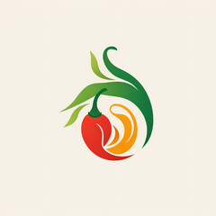Simple line art flat logo minimalist style vegetables, circulation, fashion, health, super simple Generative AI 