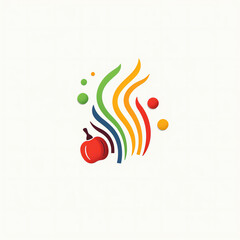 Simple line art flat logo minimalist style vegetables, circulation, fashion, health, super simple Generative AI 
