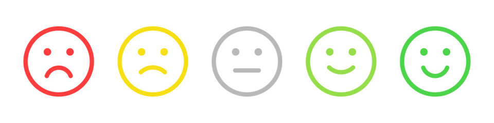 five face feedback emoji icon vector design