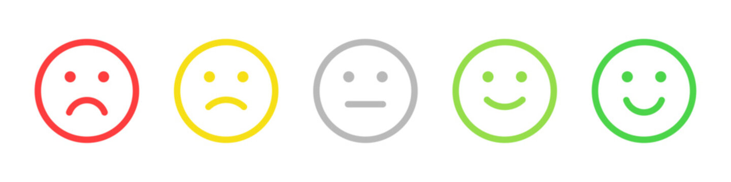 Naklejki five face feedback emoji icon vector design