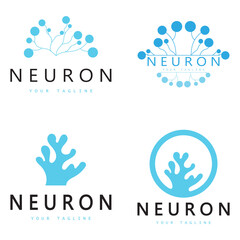 Neuron logo or nerve cell logo design,molecule logo illustration template icon with vector concept