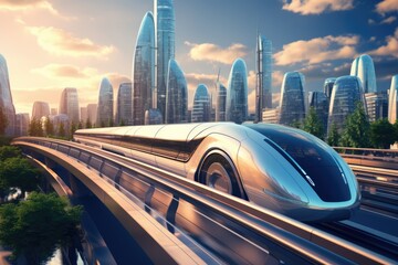 Advanced Hyperloop Seamlessly Integrated Into Modern Cityscape Future In Motion
