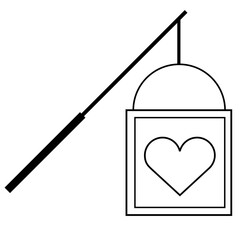 Lantern outline with heart for Saint Martin's Day. Laternenumzug Tradition