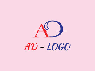 ad letter logo vector template