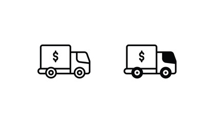 Shipping Cost icon design with white background stock illustration
