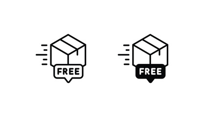 Free Shipping icon design with white background stock illustration
