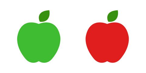 red and green apple fruits vector design